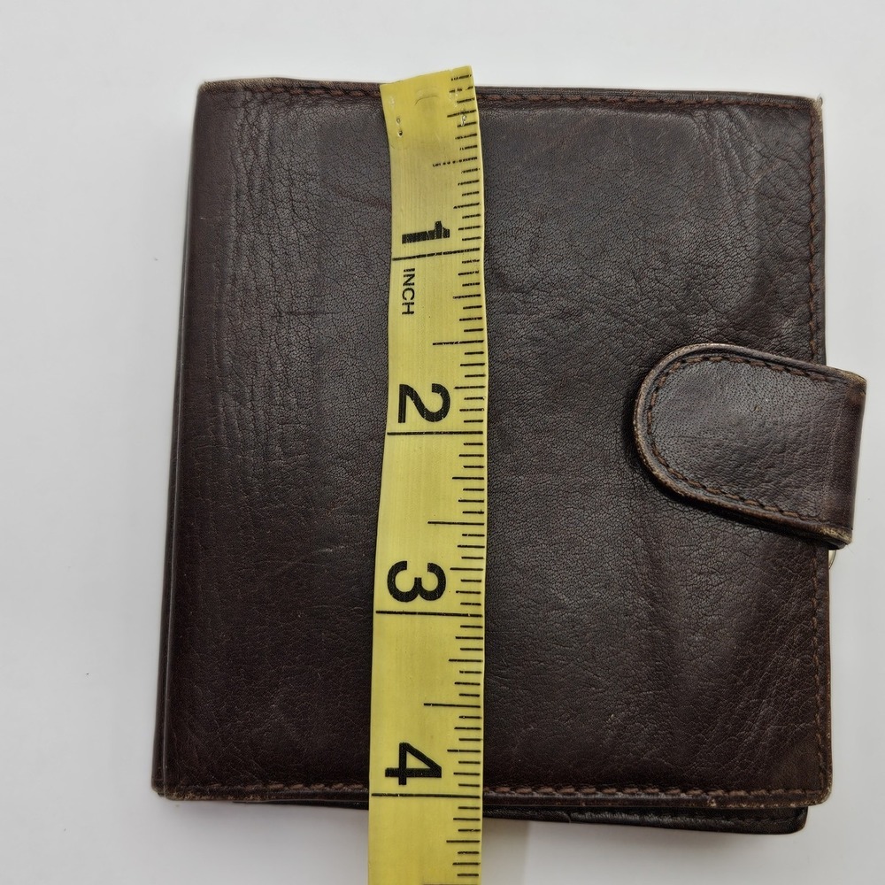 L.S. Ayres Women's‎ Unisex Wallet Brown Leather Vintage Made in Italy Kiss Lock - Picture 13 of 13